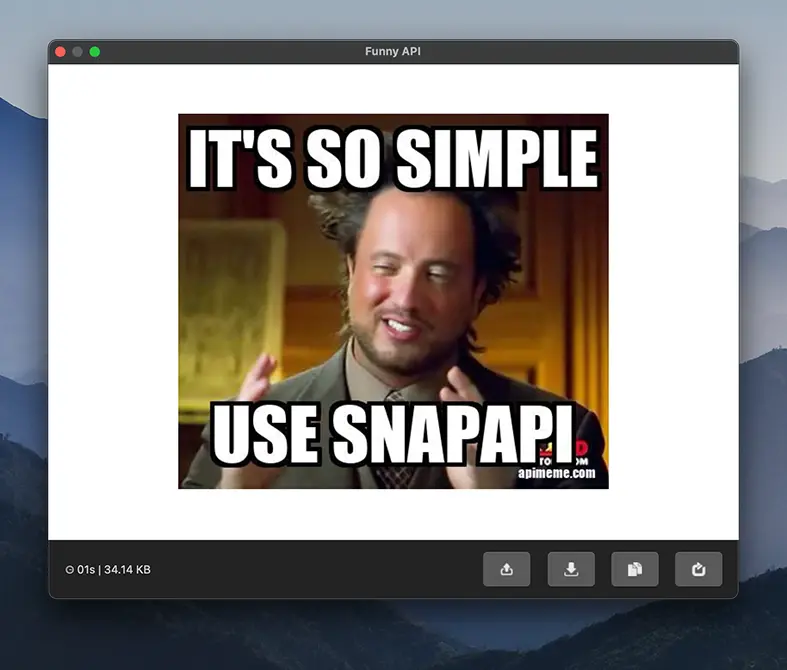 screenshot for sample response with placeholder urls